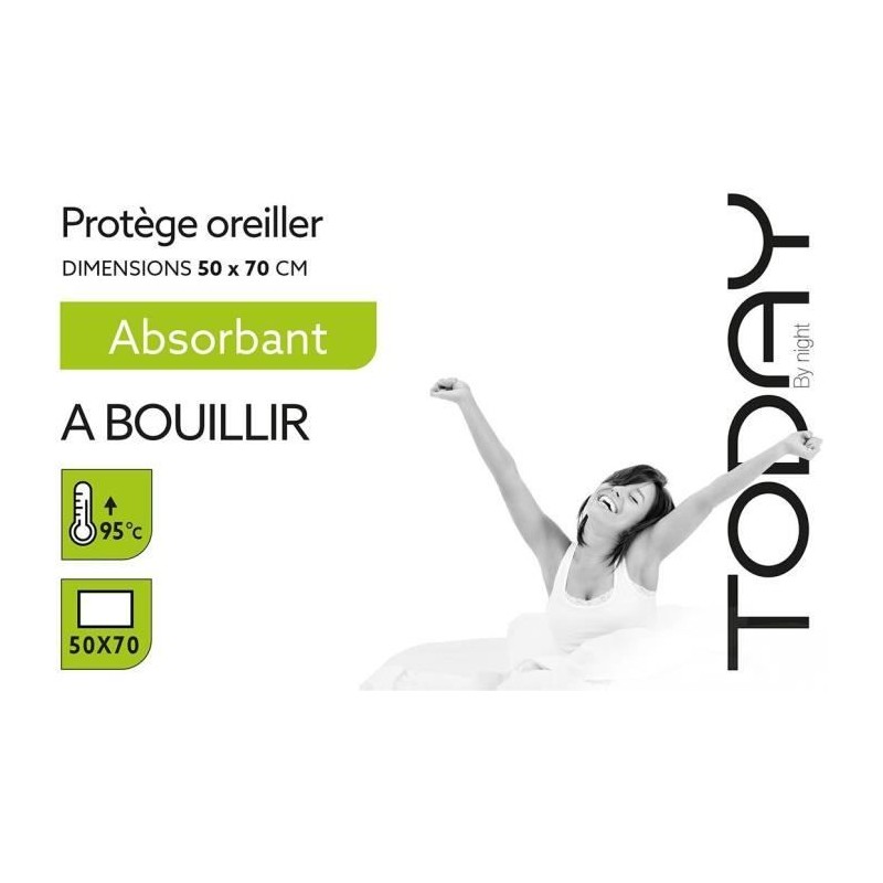 Protege oreiller absorbant TODAY - 50x70 cm - A bouillir