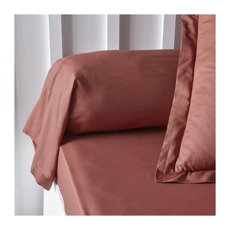 Taie de traversin TODAY Essential - 45 x 185 cm - 100% Coton uni - Terracotta