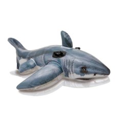 Bouée gonflable INTEX Grand Requin Blanc a Chevaucher - 173x107 cm - Pour Enf...