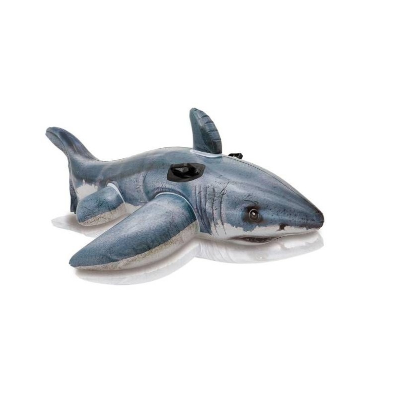Bouée gonflable INTEX Grand Requin Blanc a Chevaucher - 173x107 cm - Pour Enf...