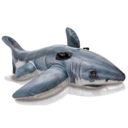 Bouée gonflable INTEX Grand Requin Blanc a Chevaucher - 173x107 cm - Pour Enf...