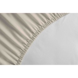 LOVELY HOME Drap housse  100% coton - 180 x 200 + Bonnet 30 cm - Beige clair