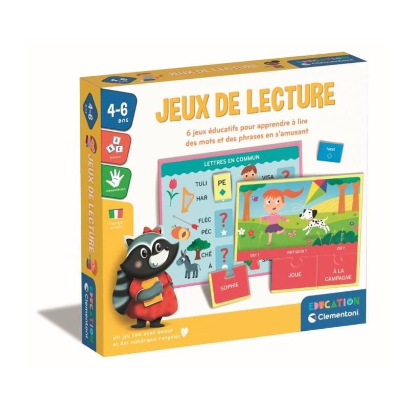 Clementoni - Coffret Jeux de lecture - Jeux d'association et de