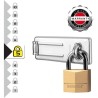 Pack Comprenant un Moraillon de Porte et un Cadenas a Clé - MASTER LOCK - 140...