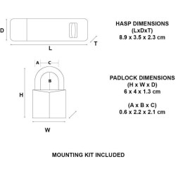 Pack Comprenant un Moraillon de Porte et un Cadenas a Clé - MASTER LOCK - 140...