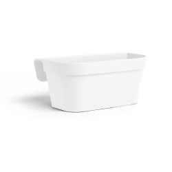 Jardiniere+crochet - GARDEN ID Star - Blanc 50 x 21 cm - Fixation facile - Ré...