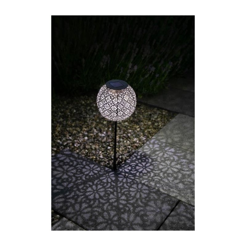 Décoration métal a énergie solaire - Design rétro - GALIX - 1 LED blanche - 8...