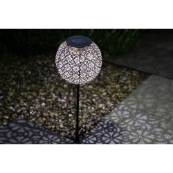 Décoration métal a énergie solaire - Design rétro - GALIX - 1 LED blanche - 8...