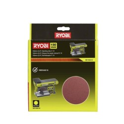 RYOBI - 10 disques diam. 150 mm autocollants grain 80 pour ponceuse a bande e...