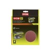 RYOBI - 10 disques diam. 150 mm autocollants grain 80 pour ponceuse a bande e...