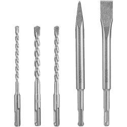 RYOBI - Kit 3 forets (6 mm, 8 mm, 10 mm) et 2 burins SDS+ (1 pointe et 1 plat...