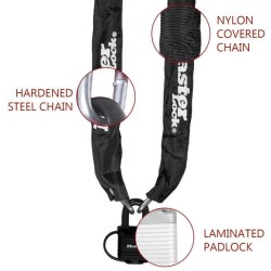 Chaîne antivol MASTER LOCK - 8390EURDPRO - 90cm x Ø 6mm - Cadenas 40mm - Gain...