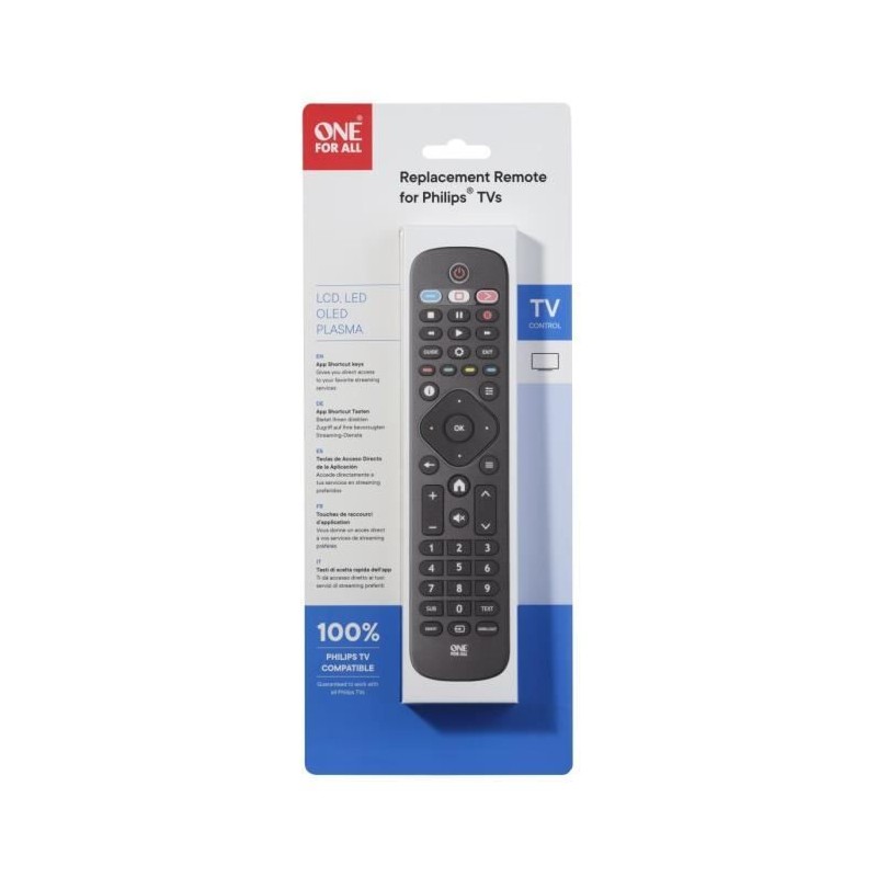 ONE FOR ALL URC4913 - Télécommande de remplacement pour TV Philips