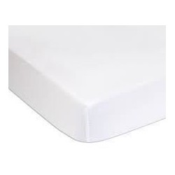 DOMIVA Lot 2 Draps housse Uni - Jersey - oeko-Tex - Blanc/Nude - 70 x 140 cm