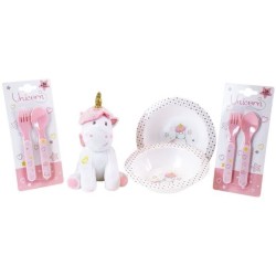 Lot Vaisselle Licorne pour Enfant - FUN HOUSE - 006319 - 2 Assiettes, 2 Sets ...
