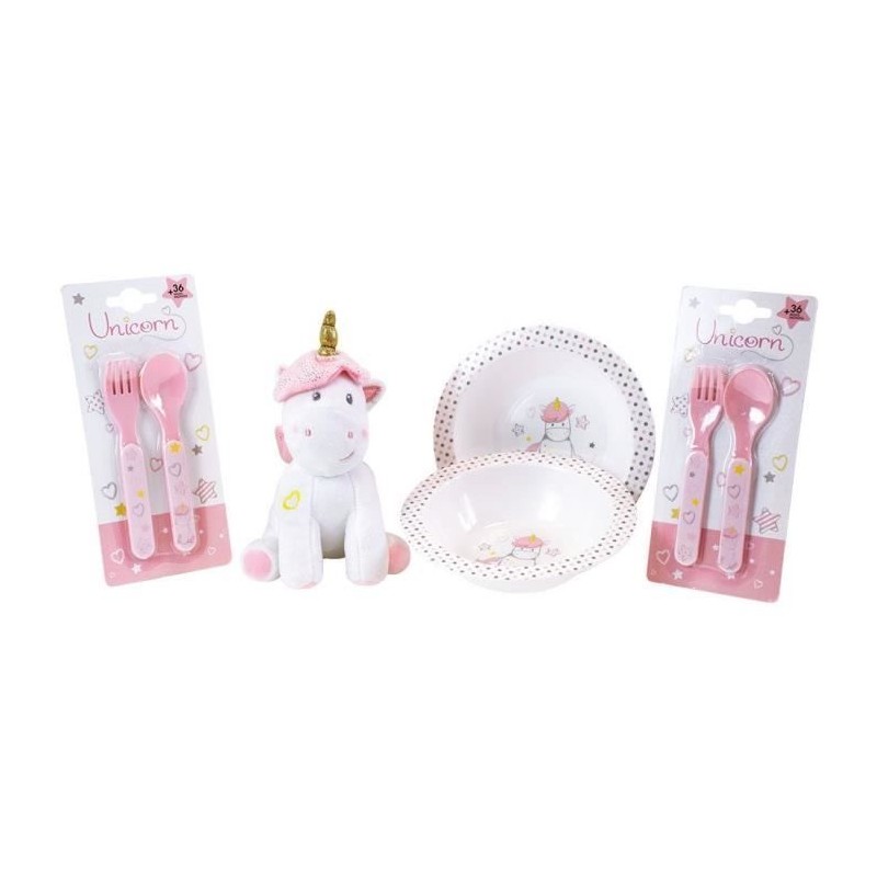 Lot Vaisselle Licorne pour Enfant - FUN HOUSE - 006319 - 2 Assiettes, 2 Sets ...