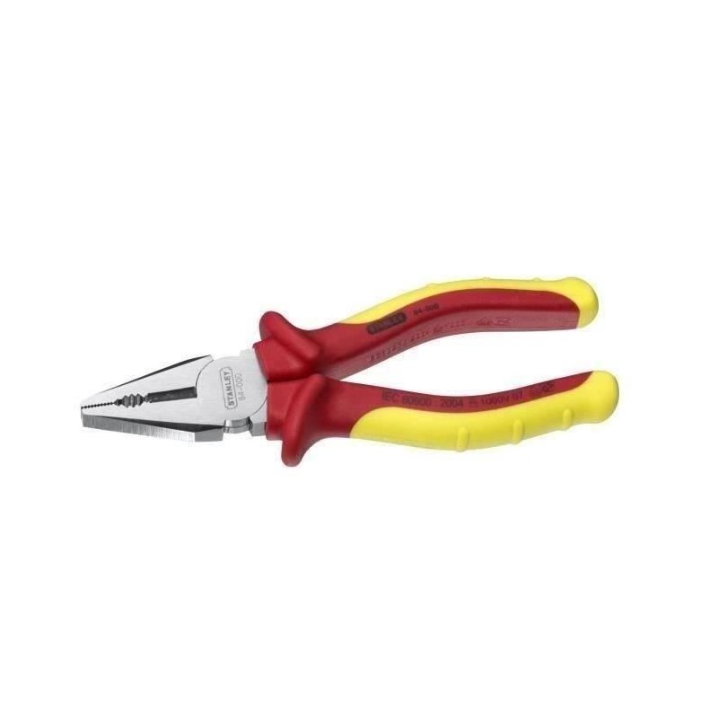 Pince universelle isolée - STANLEY - 0-84-000 - 160 mm - Rouge - Protection é...