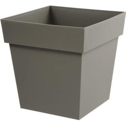 Pot de fleurs Carré 40 cm - EDA - Toscane - 38 L - 39 x 39 x H.39 cm - Taupe