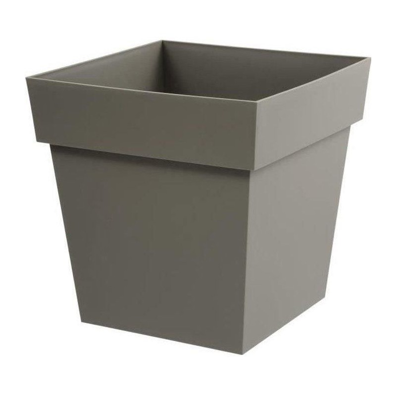 Pot de fleurs Carré 40 cm - EDA - Toscane - 38 L - 39 x 39 x H.39 cm - Taupe