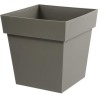 Pot de fleurs Carré 40 cm - EDA - Toscane - 38 L - 39 x 39 x H.39 cm - Taupe