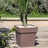Pot de fleurs Carré 40 cm - EDA - Toscane - 38 L - 39 x 39 x H.39 cm - Taupe