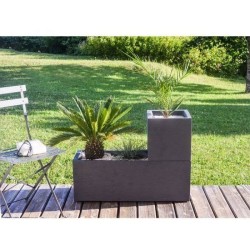 Pot de fleurs Carré 30 cm - EDA - Graphit Up - 21 L - Intérieur / Extérieur -...