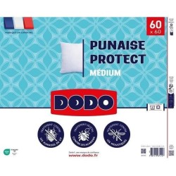 Oreiller médium DODO 60x60 cm - Protection anti punaise, anti acarien - 550 g...