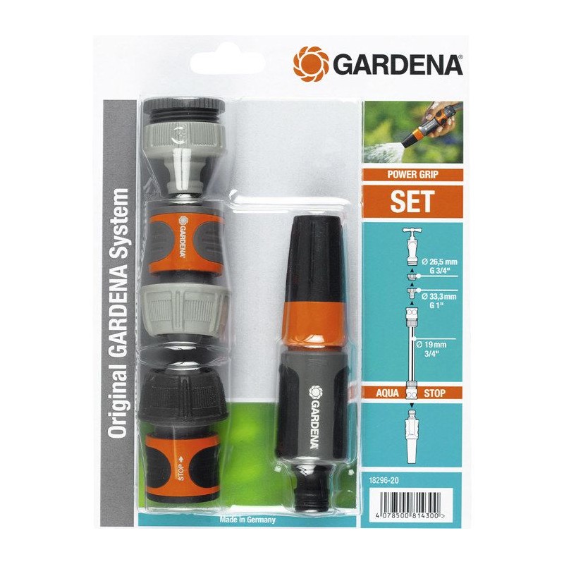 GARDENA Nécessaire de base 20/27 – Adapté tuyau Ø19mm – Compatibilité Origina...