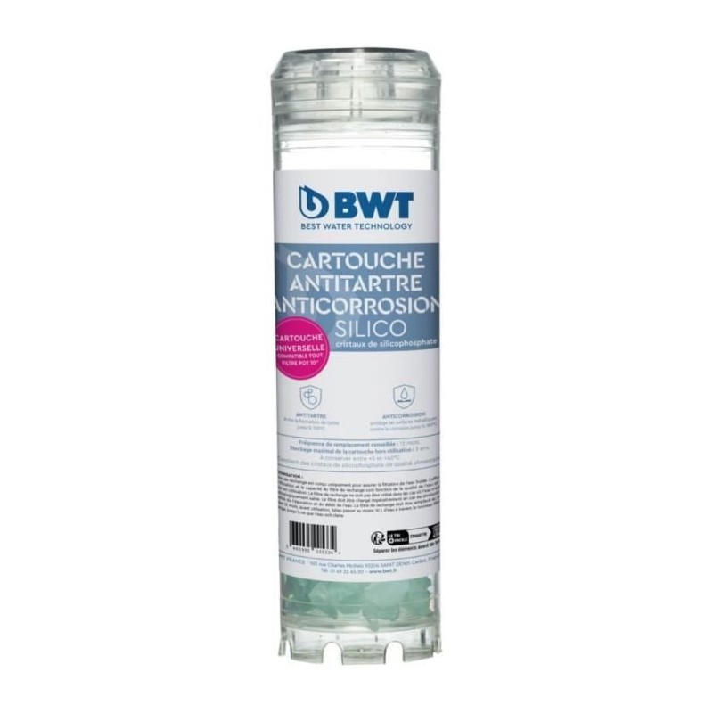 Cartouche antitartre et anti-corrosion BWT - Silicophosphate - Remplacement r...