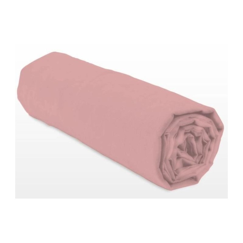 Drap-housse - LOVELY HOME - LH71623 - 180x200+35 cm - Rose