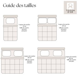 HUDSON - Couette Légere Microfibre - 200gr/m2 - Taupe & Lin - 240 x 260 cm