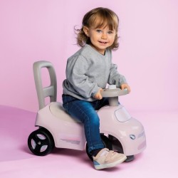 Smoby - Porteur enfant 2 en 1 - Auto Rose - Coffre sous la selle + klaxon - D...
