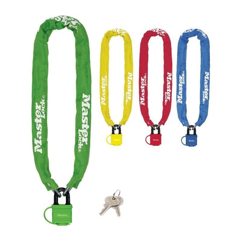 MASTER LOCK Chaîne Antivol Vélo avec Cadenas a Clé - Idéal pour les Vélos, Vé...