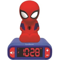 LEXIBOOK - Réveil veilleuse Spiderman - Sons et mélodies, écran LCD rétro-écl...