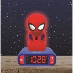 LEXIBOOK - Réveil veilleuse Spiderman - Sons et mélodies, écran LCD rétro-écl...
