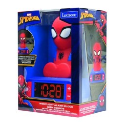 LEXIBOOK - Réveil veilleuse Spiderman - Sons et mélodies, écran LCD rétro-écl...