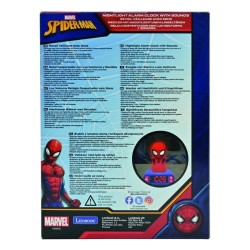 LEXIBOOK - Réveil veilleuse Spiderman - Sons et mélodies, écran LCD rétro-écl...