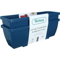 Jardiniere - RIVIERA - EVA - Lot 2 jardinieres - Plastique - 56,5x18,5x 25,5 ...