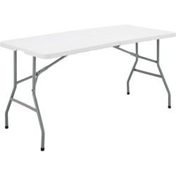 Table de réception pliante - TERRANOVA - Blanche - Structure acier et Plateau...