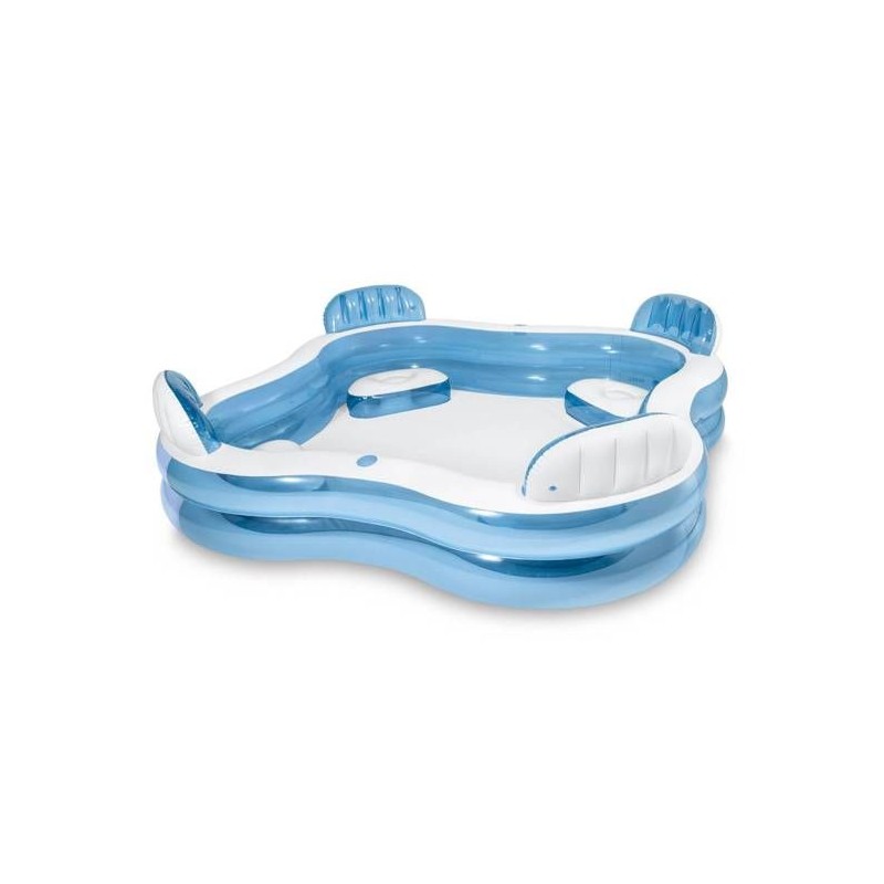 Piscine familiale octogonale bleue avec sieges et appuie-tetes 229 x 229 x 66...
