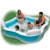 Piscine familiale octogonale bleue avec sieges et appuie-tetes 229 x 229 x 66...