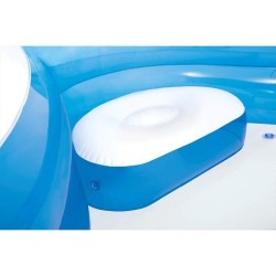 Piscine familiale octogonale bleue avec sieges et appuie-tetes 229 x 229 x 66...