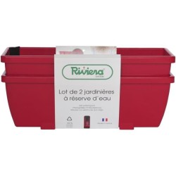 Lot 2 jardinieres - RIVIERA EVA - Plastique - Dimensions unitaire : 57 x 19.5...