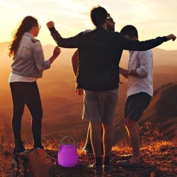 Lampe enceinte bluetooth sans fil - LUMISKY - MINI MAY PLAY - H23 cm - LED bl...