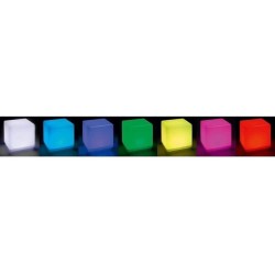 Cube solaire lumineux - LUMISKY - CASY - H30 cm - Tabouret table basse - LED ...