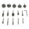 RYOBI - Coffret 15 fraises panachées queue diam. 6 mm + clé pour défonceuses ...