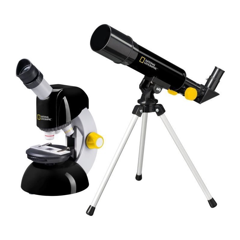 Kit télescope + microscope enfant - National Geographic - Astronomie et micro...