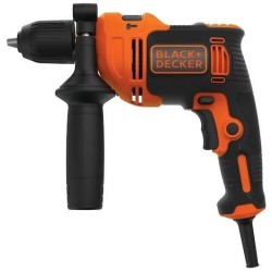 Perceuse a percussion filaire - 710W - BLACK+DECKER -  BEH710-QS - avec 4 for...