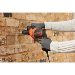 Perceuse a percussion filaire - 710W - BLACK+DECKER -  BEH710-QS - avec 4 for...