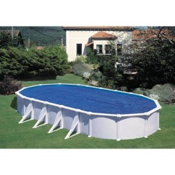 GRE - Bâche été a bulles pour piscine ovale 7,30m x 3,75m - anti U.V.A -  Épa...